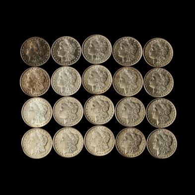 roll-of-twenty-lightly-circulated-morgan-silver-dollars