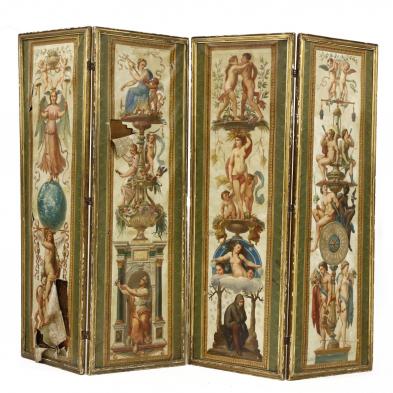 large-antique-italian-neoclassical-painted-floor-screen