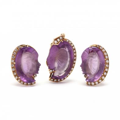 14kt-gold-carved-amethyst-and-diamond-suite