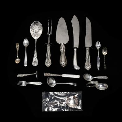 a-group-of-sterling-silver-silverplate-flatware