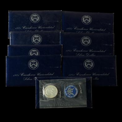 eight-uncirculated-1971-eisenhower-40-silver-dollars