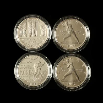 four-modern-proof-commemorative-90-silver-dollars