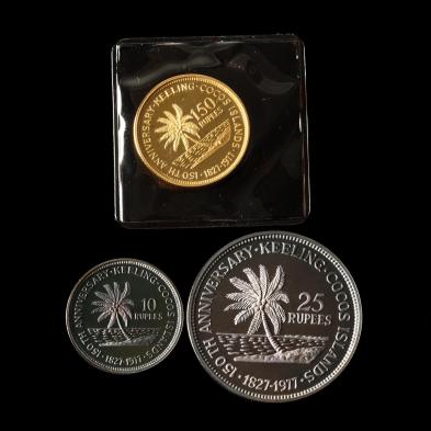 keeling-cocos-islands-1977-gold-and-silver-three-coin-proof-set