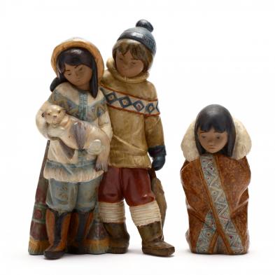 two-lladro-inuit-figurines