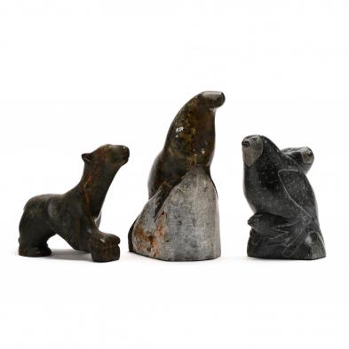 three-inuit-carved-stone-animals