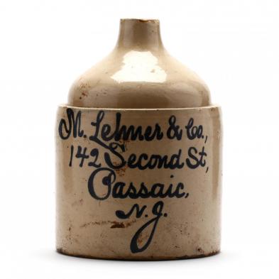 advertising-whiskey-jug-m-lehner-co-passaic-nj