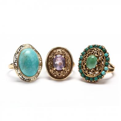 three-gold-and-gemstone-rings