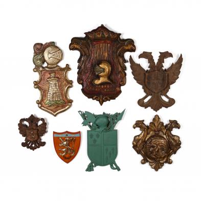 seven-vintage-coat-of-arms-plaques