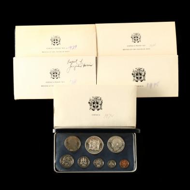 jamaica-proof-sets-with-silver-for-1974-1976-and-1978-1979