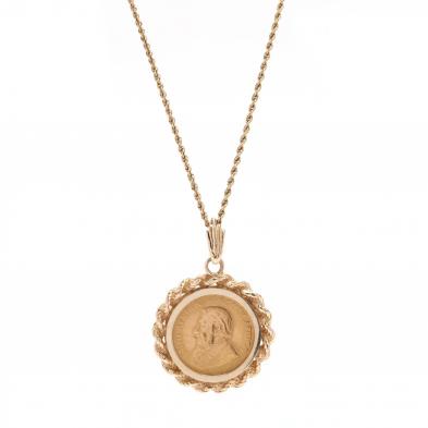 14kt-necklace-with-south-african-krugerrand-pendant