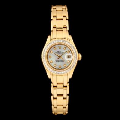 lady-s-18kt-gold-and-diamond-datejust-pearlmaster-watch-rolex
