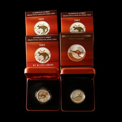 australia-six-gold-plated-silver-1-kangaroo-coins