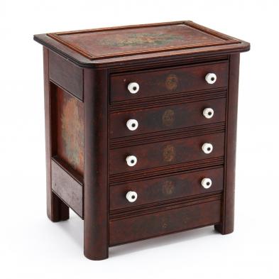 victorian-walnut-miniature-chest-of-drawers