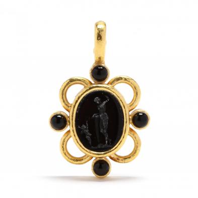 19kt-gold-venetian-glass-and-onyx-pendant-elizabeth-locke