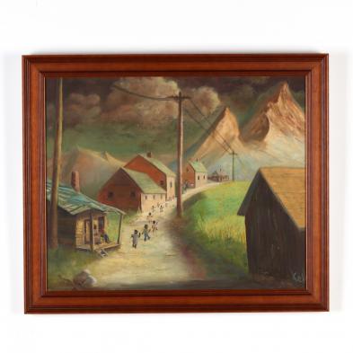 a-vintage-folk-art-painting-of-children-headed-to-sunday-school