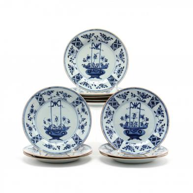 eleven-antique-chinese-porcelain-blue-and-white-plates