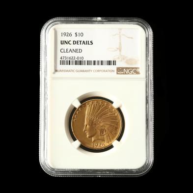 1926-10-indian-head-gold-eagle-ngc-unc-details-cleaned