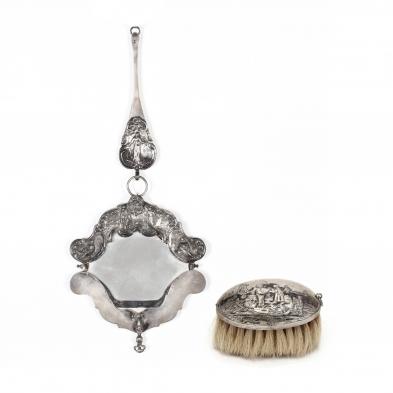 an-antique-dutch-silver-valet-brush-and-looking-glass