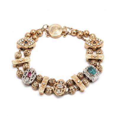 14kt-gold-and-gemstone-slide-bracelet