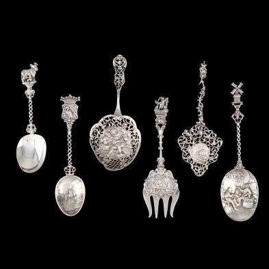 six-dutch-silver-spoons-and-servers