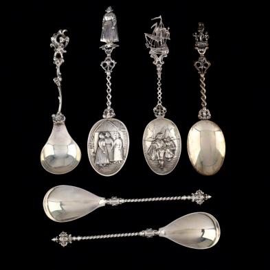 six-antique-vintage-dutch-2nd-standard-silver-spoons