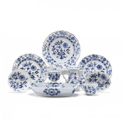 a-group-of-meissen-blue-onion-table-ware