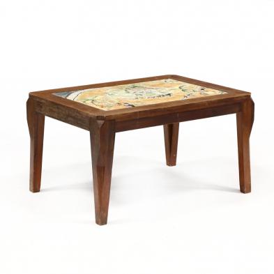 mid-century-tile-top-low-table-featuring-hialeah-park-florida