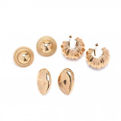 three-pairs-of-gold-earrings