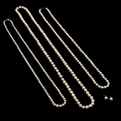 three-pearl-necklaces-a-pair-of-earrings