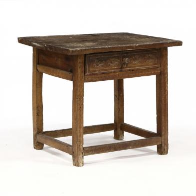 spanish-colonial-carved-walnut-one-drawer-table