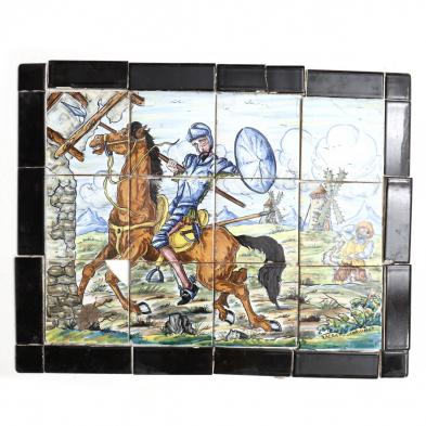 vintage-spanish-painted-tile-pictoral-plaque-of-don-quixote