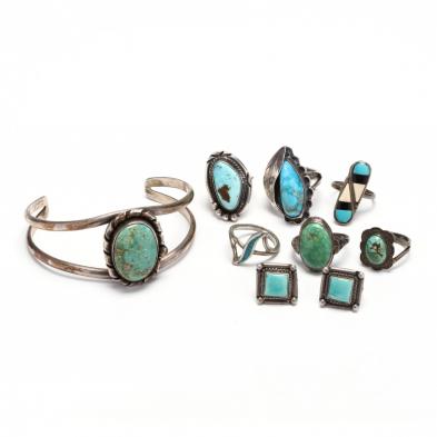 group-of-silver-and-gemstone-jewelry-items