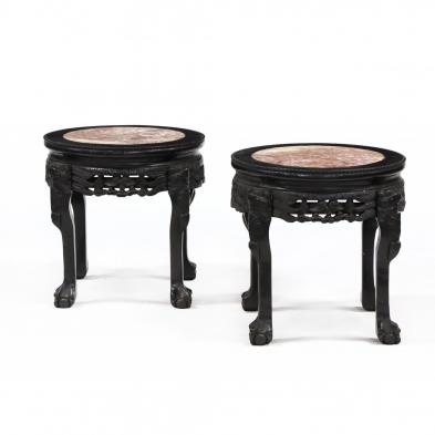 pair-of-chinese-marble-top-carved-low-tables