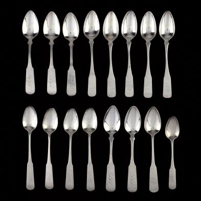 sixteen-american-coin-silver-teaspoons