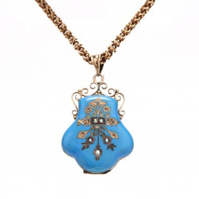 antique-gold-and-enamel-locket