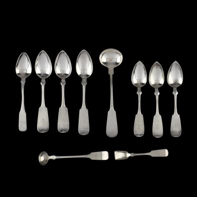 a-group-of-american-coin-silver-flatware