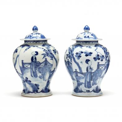 a-pair-of-chinese-porcelain-blue-and-white-temple-jars-with-covers