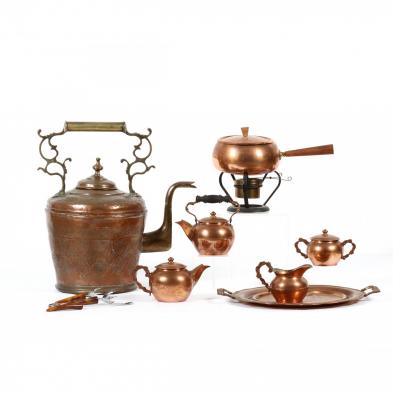 eight-pieces-of-vintage-copper-cookware
