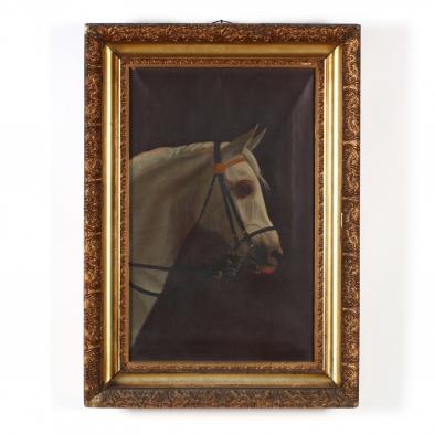 an-antique-portrait-of-a-white-horse