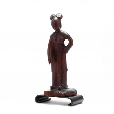 a-chinese-carved-wooden-sculpture-of-a-noble-lady