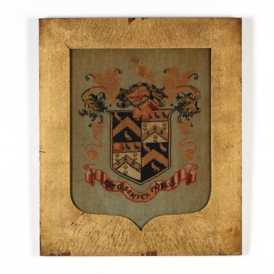 antique-framed-coat-of-arms-needlepoint
