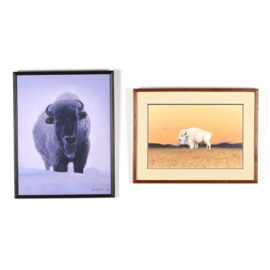 two-contemporary-paintings-of-american-buffalo