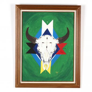 a-contemporary-painting-of-a-cow-skull