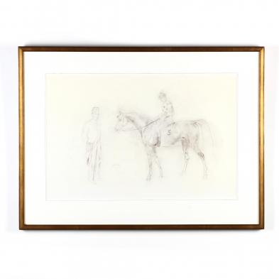 bernard-de-claviere-french-born-1934-horse-racing-sketch