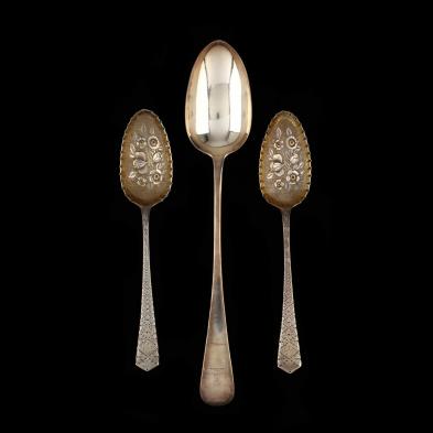 three-english-silver-serving-spoons