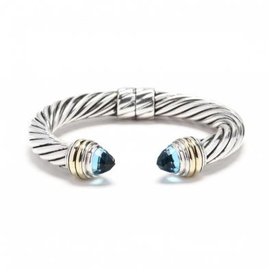 sterling-silver-14kt-gold-and-blue-topaz-cable-classic-bracelet-david-yurman