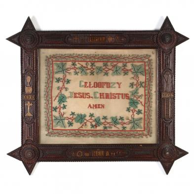 a-large-tramp-art-frame-with-sampler