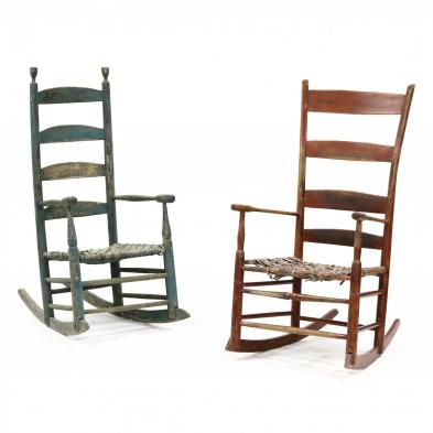 two-american-painted-ladderback-rocking-chairs