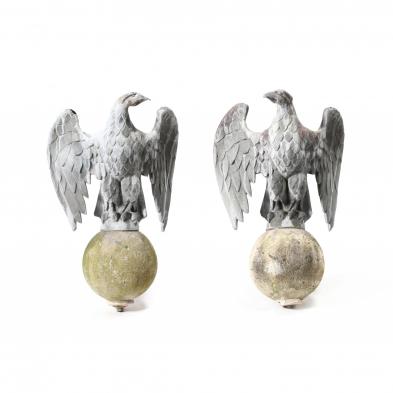pair-of-vintage-lead-architectural-eagle-finials
