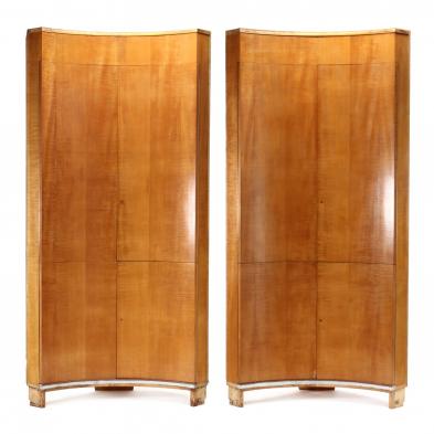 karl-bock-german-american-1888-1975-pair-of-large-biedermeier-style-maple-corner-cupboards